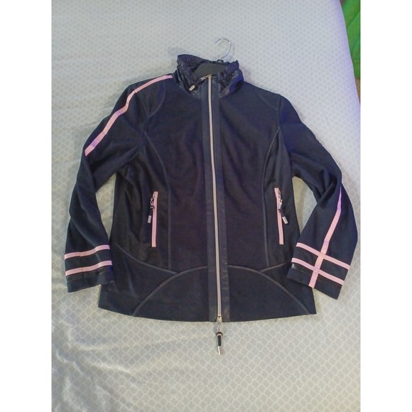 Weekend Basler womens medium black pink track jacket shoulder pads - Picture 1 of 12
